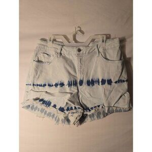 Ava & VIv Denim Cut Offs Jean Shorts Bleached Tie Dye Effect Womens Size 18W
